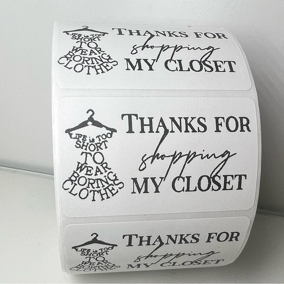 100 Thank You for shopping my closet 2in roll | Packaging Supplies | NWT - Picture 8 of 14